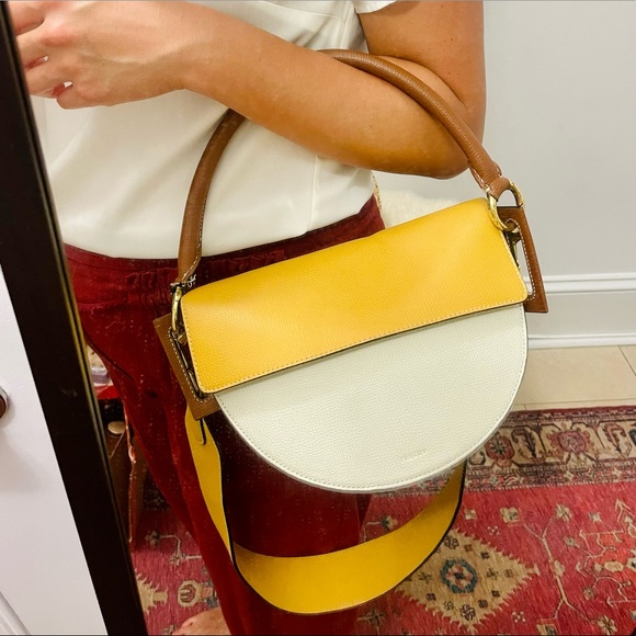 Yuzefi Multicolor Dip Shoulder Bag - Mustard / Cinnamon - Picture 6 of 11